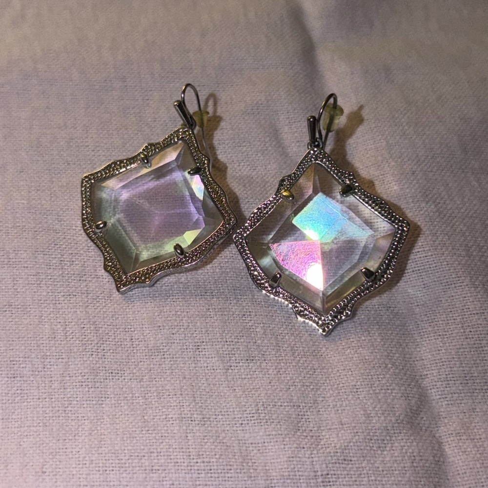 Kendra Scott Silver Iridescent Earrings